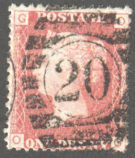 Great Britain Scott 33 Used Plate 177 - OG - Click Image to Close